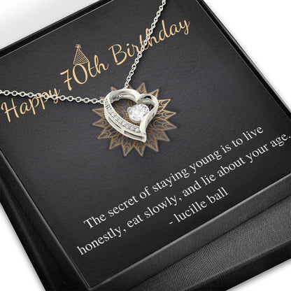 70th Birthday Gift For Her, 70th Birthday Gift For Mom, Grandmother 70th Birthday Gift, Birthday Necklace For Mom, Heart Necklace #0673