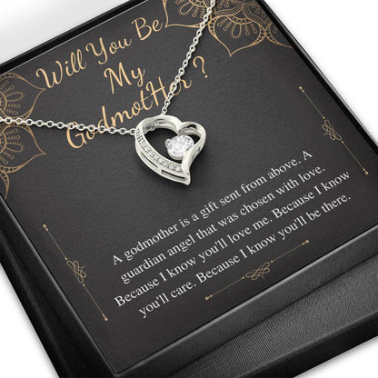 will you be my godmother heart gold heart necklace bulk
