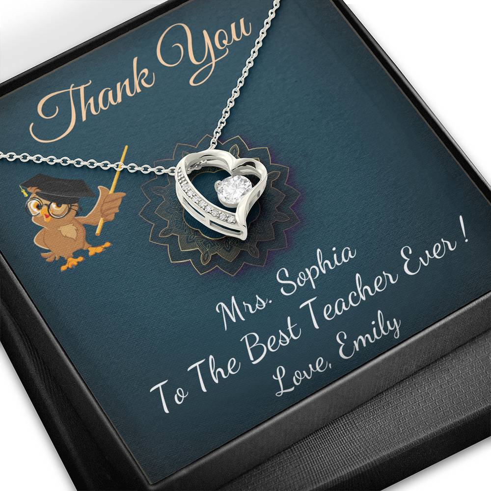 Teacher Gift | Gift for Teacher Necklace | Best Teacher Appreciation Gift| Teacher Thank You Gift From Student | Christmas Gift #0766