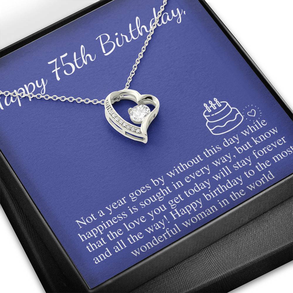 75th Birthday For Her Gift, 75th Birthday Gift For Her, Seventy Fifth Birthday Gift For Women Friend, 75th Birthday Necklace Gift #0666