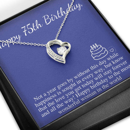 75th Birthday For Her Gift, 75th Birthday Gift For Her, Seventy Fifth Birthday Gift For Women Friend, 75th Birthday Necklace Gift #0666