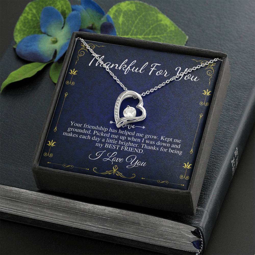 Thank You Gift Necklace, Appreciation Gift, Thank You Gift For Best Friend, Gratitude neckalce, Friend Christmas Gift, Heart Neckalce #0578