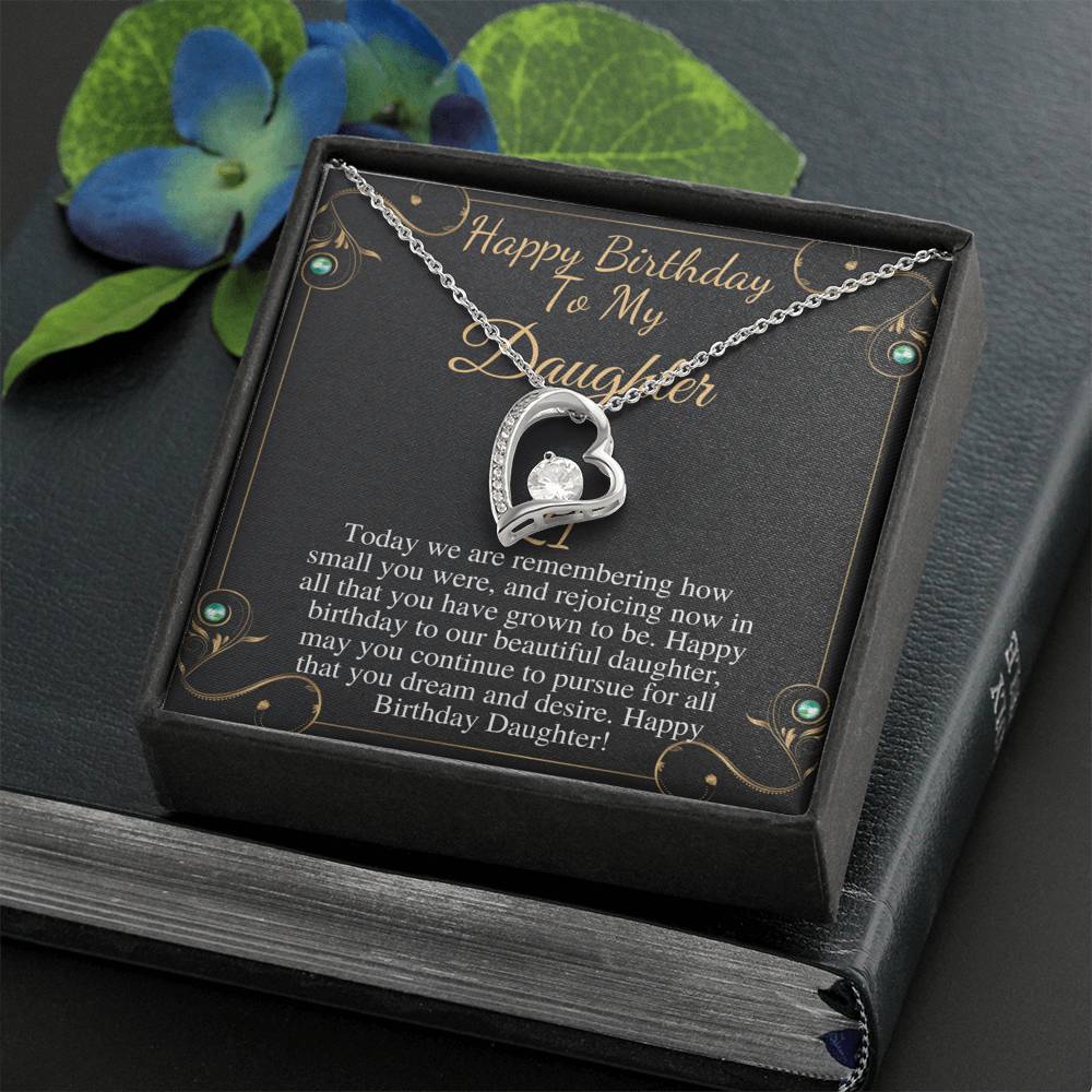 21st Birthday Gift for Daughter - Happy 21st Birthday - Necklace for Daughter Birthday - Gifts for 21st birthday From Mom, From Dad #0715