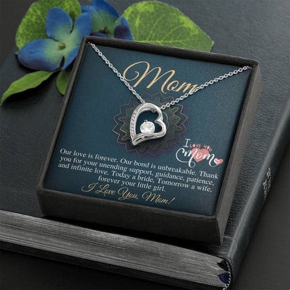 To Mom On My Wedding Day, Mother Of The Bride Gift From Daughter,Mother Of The Bride Necklace From Bride,Bride's Mom Gift,Linked Heart #0785