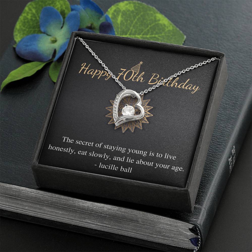 70th Birthday Gift For Her, 70th Birthday Gift For Mom, Grandmother 70th Birthday Gift, Birthday Necklace For Mom, Heart Necklace #0673