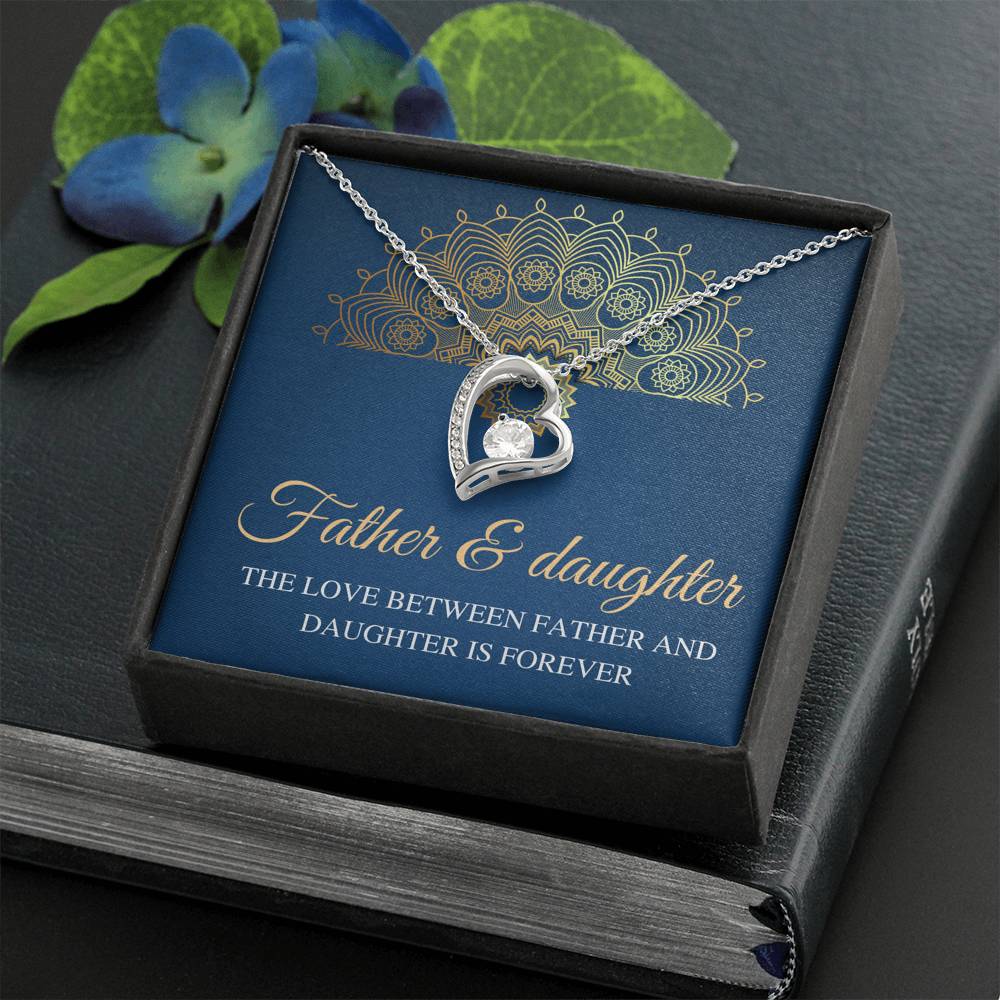 Gift For Daughter from Dad, Daughter Father Necklace, Daughter Gift from Dad, To My Daughter, Daughters Birthday Christmas Gift, Heart #0496