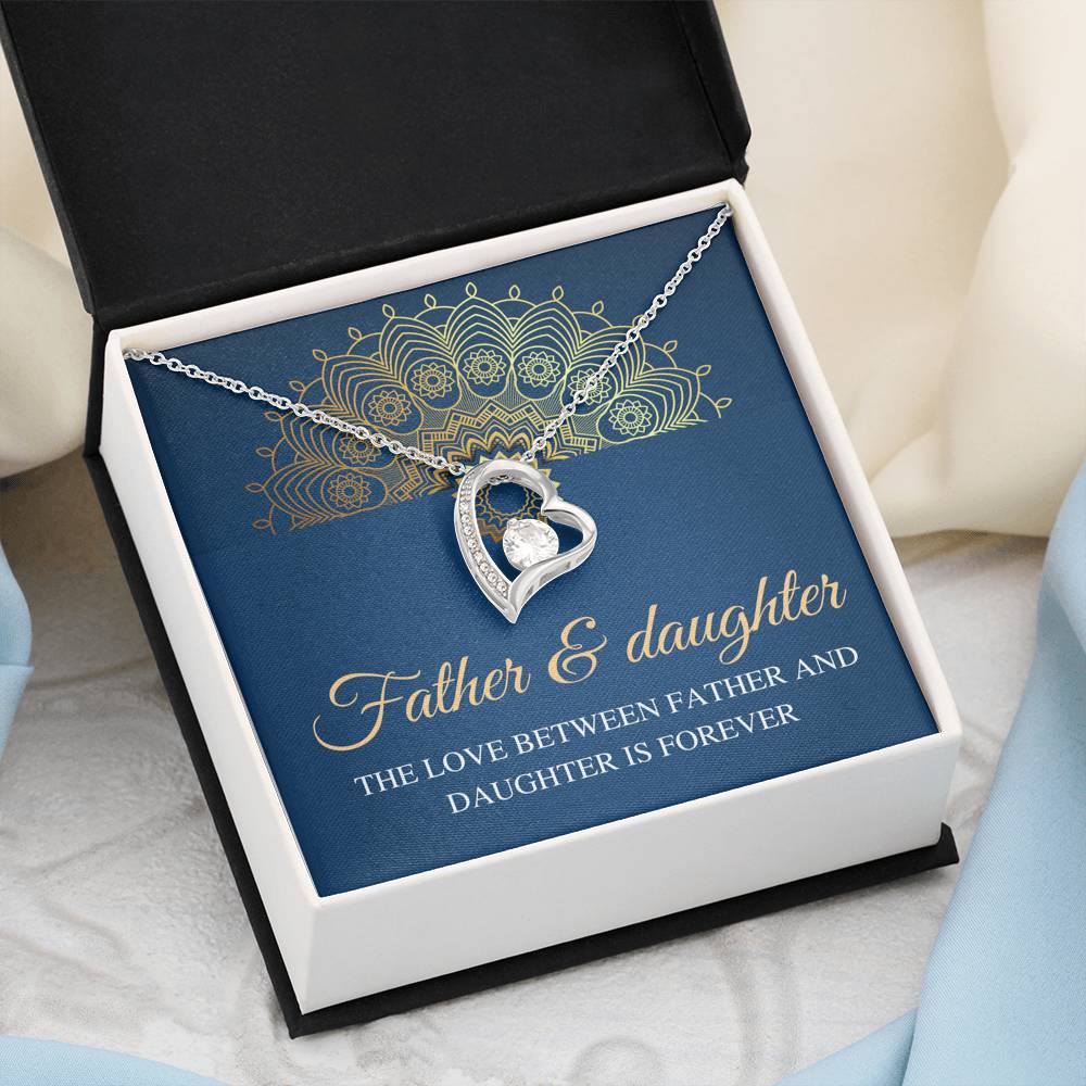 Gift For Daughter from Dad, Daughter Father Necklace, Daughter Gift from Dad, To My Daughter, Daughters Birthday Christmas Gift, Heart #0496