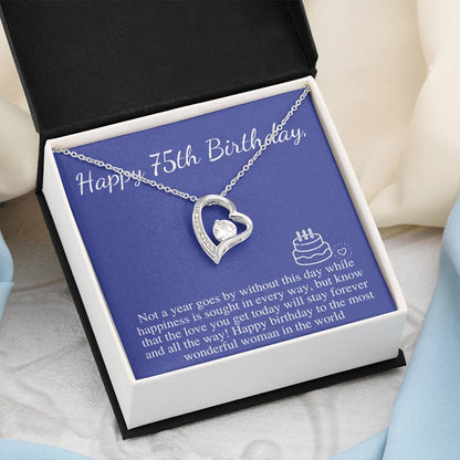 75th Birthday For Her Gift, 75th Birthday Gift For Her, Seventy Fifth Birthday Gift For Women Friend, 75th Birthday Necklace Gift #0666