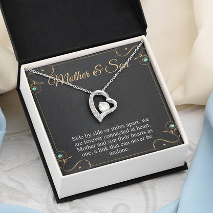 Mother and Son Necklace, Mom Gift From Son, Mother's Day Gift from Son, Birthday Gift, Christmas Gift, Jewelry for Mom, Heart Necklace #0485