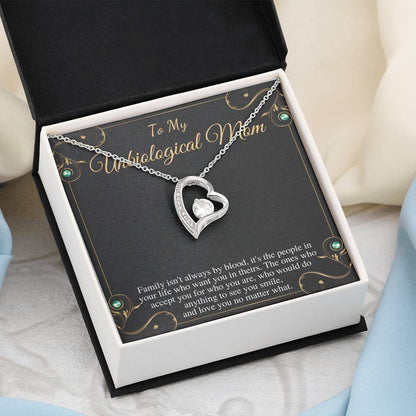 To My Unbiological Mom Gift, Mother's Day Gift Necklace, Mother Daughter Gift, Gift for Bonus Mom, Stepmom, Unbiological Mom Birthday #0524