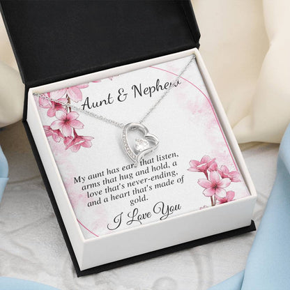 Personalized Heart Necklace Gift for Aunt, Aunt & Nephew Gift Necklace, Gift For Aunt From Nephew, Christmas Gift Jewelry, Birthday Gift
