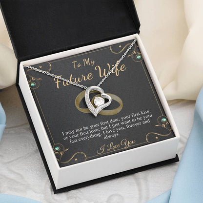 Future Wife Necklace, For Fiance on Engagement, Fiancee Birthday Gift, Fiancee Gift, Christmas Neckalce, To My Future Wife Gift,Heart #0631