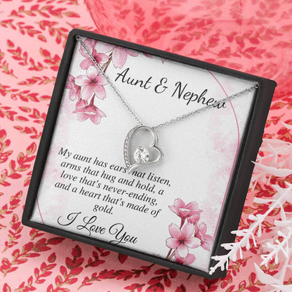 Personalized Heart Necklace Gift for Aunt, Aunt & Nephew Gift Necklace, Gift For Aunt From Nephew, Christmas Gift Jewelry, Birthday Gift