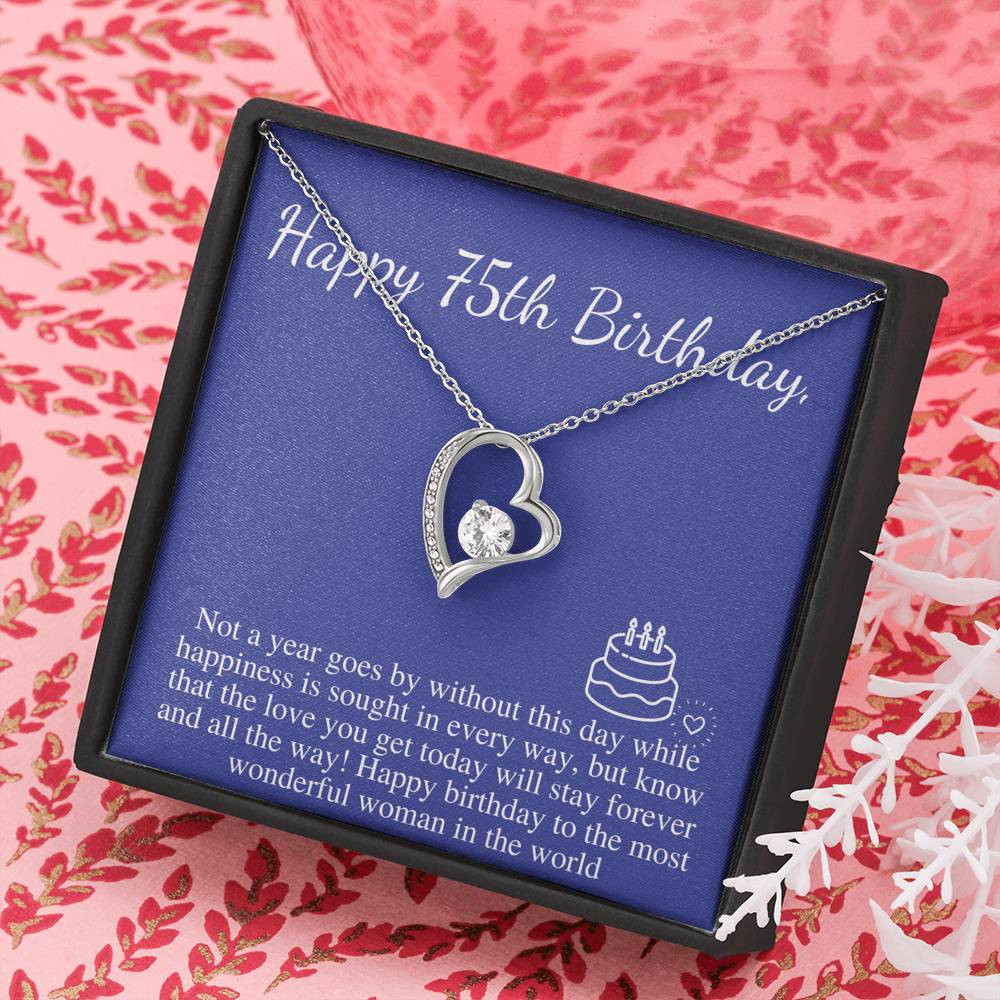75th Birthday For Her Gift, 75th Birthday Gift For Her, Seventy Fifth Birthday Gift For Women Friend, 75th Birthday Necklace Gift #0666