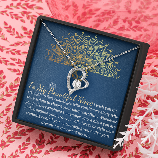 Forever Love Necklace Gift for Niece from Aunt on Birthday , Anniversary , Wedding , Keepsake Gift