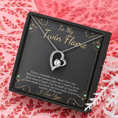Meaningful Twin Flame Heart Necklace, Gift for Wife, Twin Flame Jewelry, Twin Flame Gift, To My Twin Flame, Twin Flame Spiritual Gift #0612
