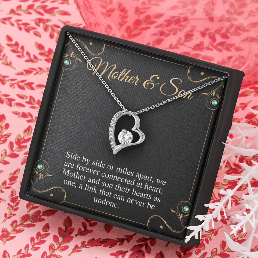 Mother and Son Necklace, Mom Gift From Son, Mother's Day Gift from Son, Birthday Gift, Christmas Gift, Jewelry for Mom, Heart Necklace #0485