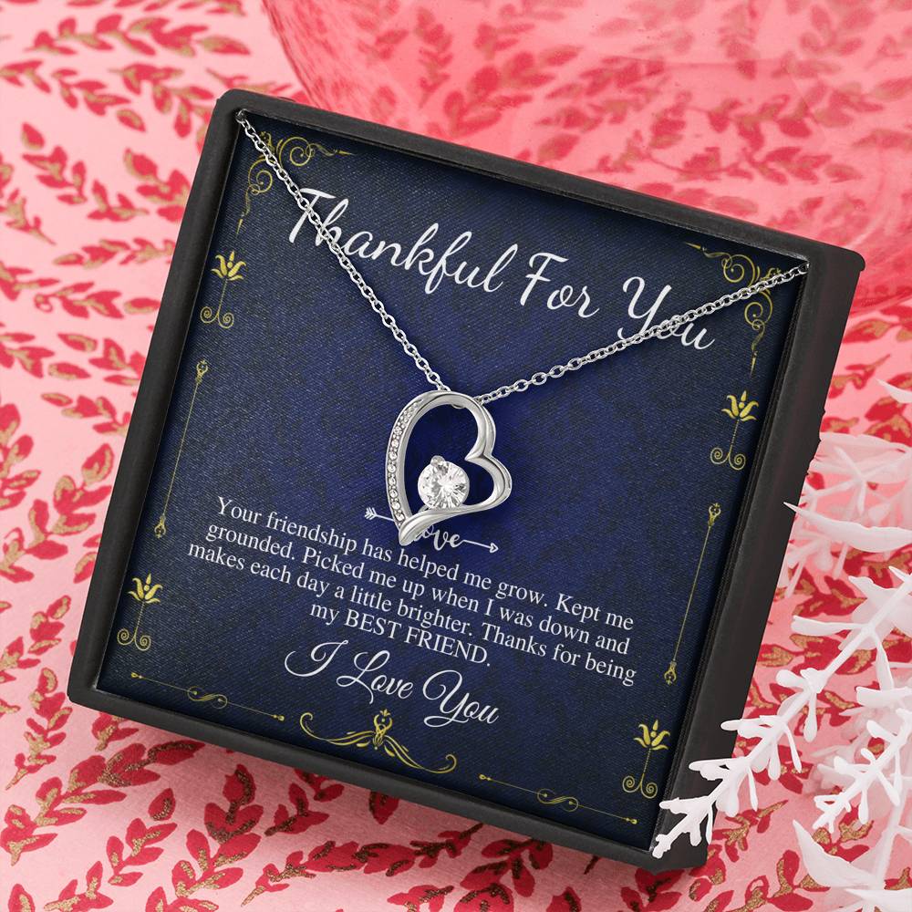 Thank You Gift Necklace, Appreciation Gift, Thank You Gift For Best Friend, Gratitude neckalce, Friend Christmas Gift, Heart Neckalce #0578
