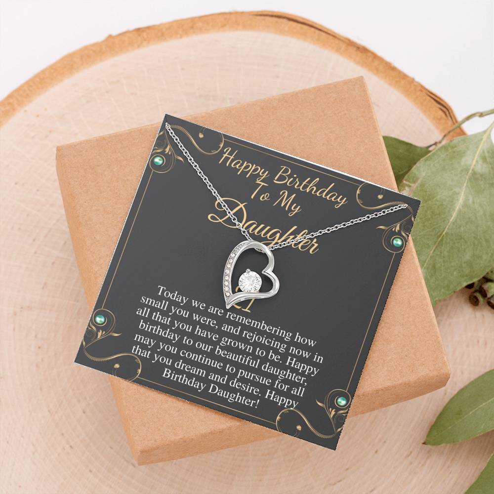 21st Birthday Gift for Daughter - Happy 21st Birthday - Necklace for Daughter Birthday - Gifts for 21st birthday From Mom, From Dad #0715