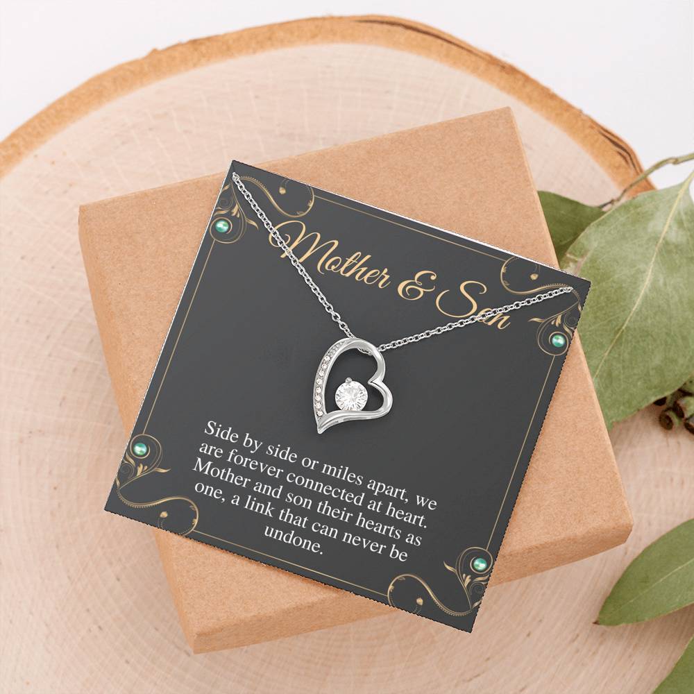 Mother and Son Necklace, Mom Gift From Son, Mother's Day Gift from Son, Birthday Gift, Christmas Gift, Jewelry for Mom, Heart Necklace #0485