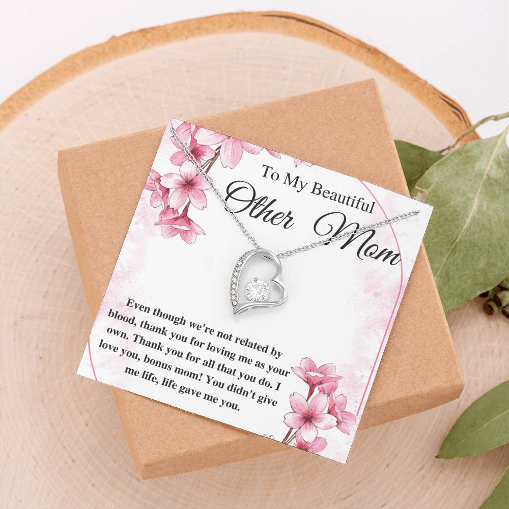 Other Mom Gift for Step Mother Gift from Bride, step mom gift for stepmom necklace,step mom wedding gift,Other Mom Birthday Gift,Heart #0507