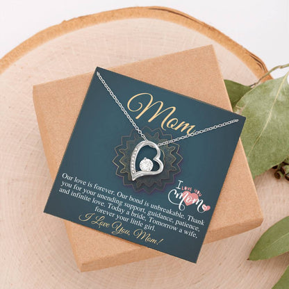 To Mom On My Wedding Day, Mother Of The Bride Gift From Daughter,Mother Of The Bride Necklace From Bride,Bride's Mom Gift,Linked Heart #0785