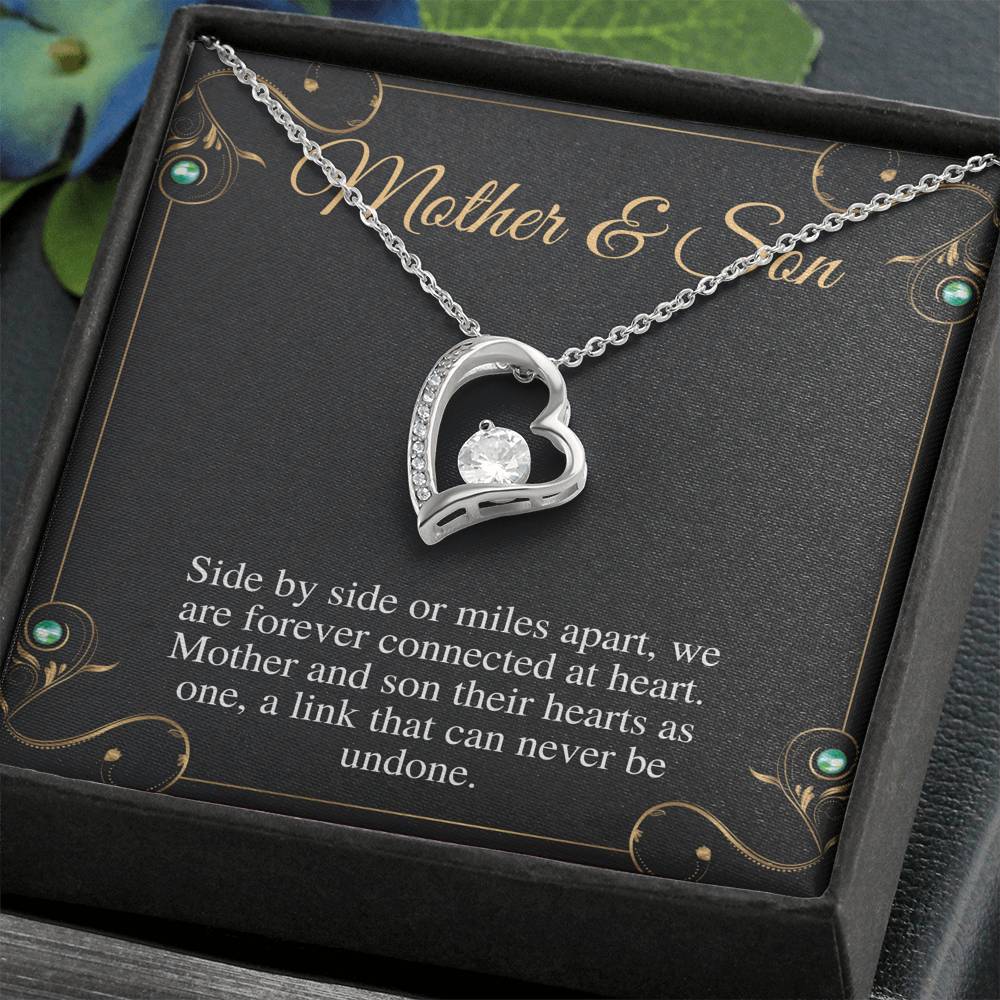 Mother and Son Necklace, Mom Gift From Son, Mother's Day Gift from Son, Birthday Gift, Christmas Gift, Jewelry for Mom, Heart Necklace #0485