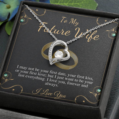 Future Wife Necklace, For Fiance on Engagement, Fiancee Birthday Gift, Fiancee Gift, Christmas Neckalce, To My Future Wife Gift,Heart #0631