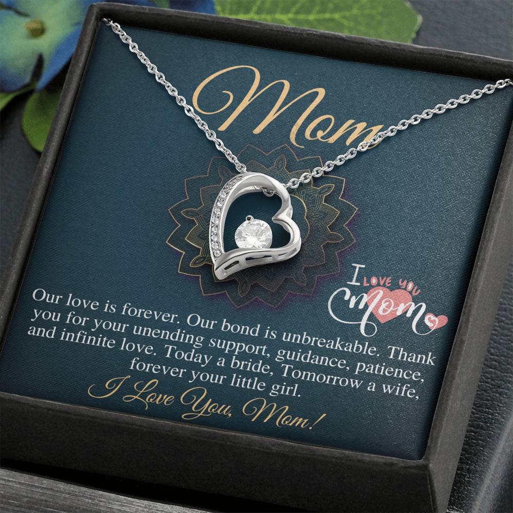 To Mom On My Wedding Day, Mother Of The Bride Gift From Daughter,Mother Of The Bride Necklace From Bride,Bride's Mom Gift,Linked Heart #0785