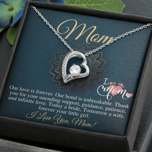 To Mom On My Wedding Day, Mother Of The Bride Gift From Daughter,Mother Of The Bride Necklace From Bride,Bride's Mom Gift,Linked Heart #0785