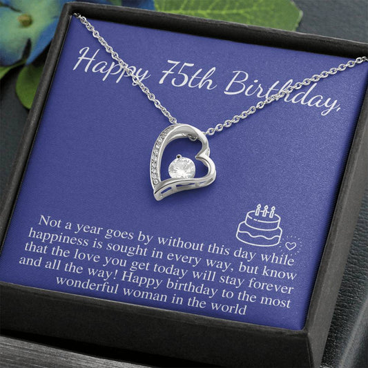 75th Birthday For Her Gift, 75th Birthday Gift For Her, Seventy Fifth Birthday Gift For Women Friend, 75th Birthday Necklace Gift #0666