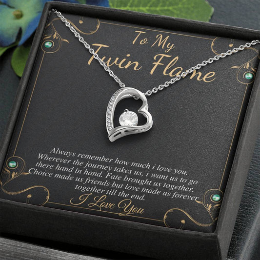 Meaningful Twin Flame Heart Necklace, Gift for Wife, Twin Flame Jewelry, Twin Flame Gift, To My Twin Flame, Twin Flame Spiritual Gift #0612