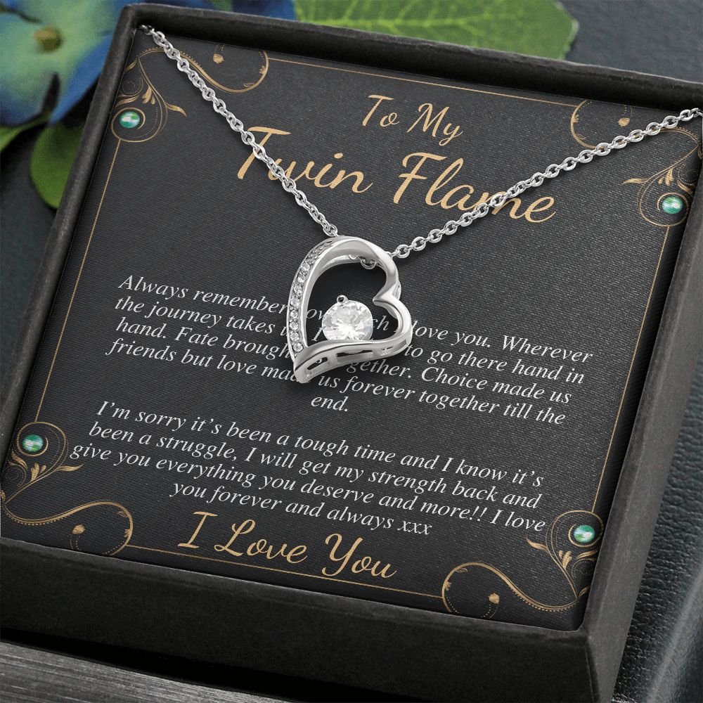 Gift For Meaningful Twin Flame Heart Necklace, Gift for Wife, Twin Flame Jewelry, Twin Flame Gift, To My Twin Flame julia
