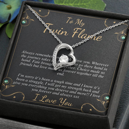 Gift For Meaningful Twin Flame Heart Necklace, Gift for Wife, Twin Flame Jewelry, Twin Flame Gift, To My Twin Flame julia