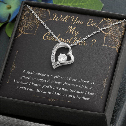 will you be my godmother heart gold heart necklace bulk
