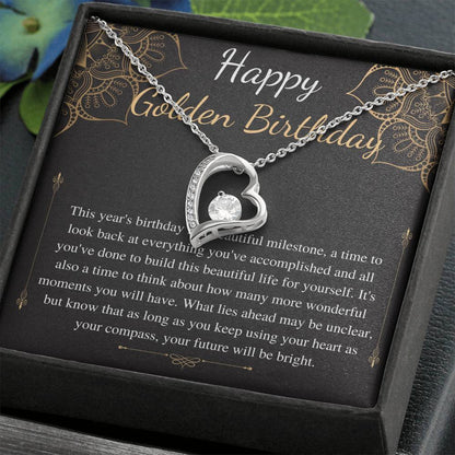 Golden Birthday Gift Necklace, Happy Golden Birthday, Personalized Birthday Gift,Meaningful Birthday Gift for Her,Custom Birthday Gift #0654