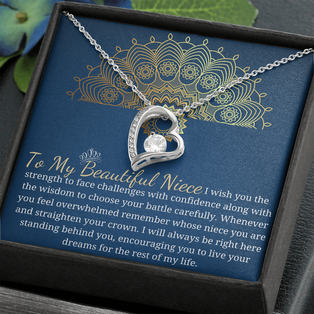 Forever Love Necklace Gift for Niece from Aunt on Birthday , Anniversary , Wedding , Keepsake Gift
