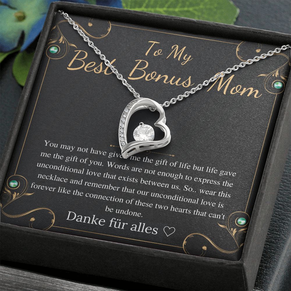 Step Mom Gift,Step Mom Birthday Gift for Stepmom Gift,Stepmother Gift Stepmom Necklace,Gifts for Stepmom,Christmas Gift,Heart Necklace #0467 Danke für alles ♡