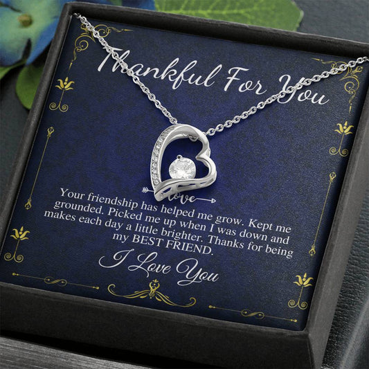 Thank You Gift Necklace, Appreciation Gift, Thank You Gift For Best Friend, Gratitude neckalce, Friend Christmas Gift, Heart Neckalce #0578