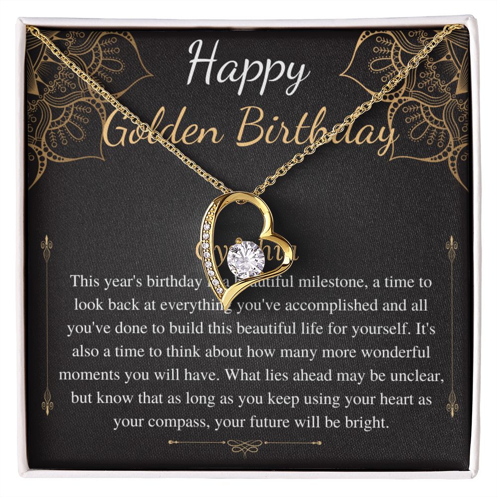 Golden Birthday Gift Necklace, Happy Golden Birthday, Personalized Birthday Gift,Meaningful Birthday Gift for Her,Custom Birthday Gift Cynthia