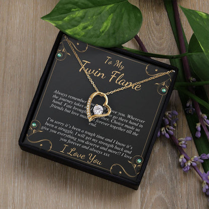 Gift For Meaningful Twin Flame Heart Necklace, Gift for Wife, Twin Flame Jewelry, Twin Flame Gift, To My Twin Flame julia