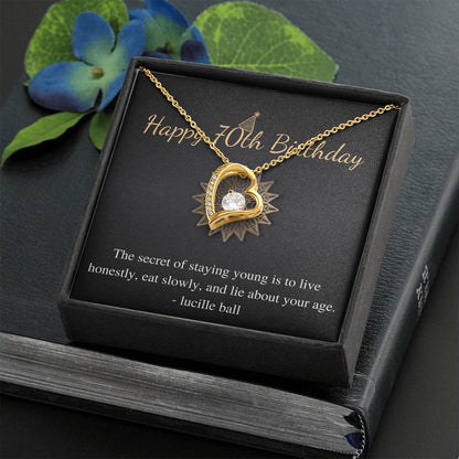 70th Birthday Gift For Her, 70th Birthday Gift For Mom, Grandmother 70th Birthday Gift, Birthday Necklace For Mom, Heart Necklace #0673