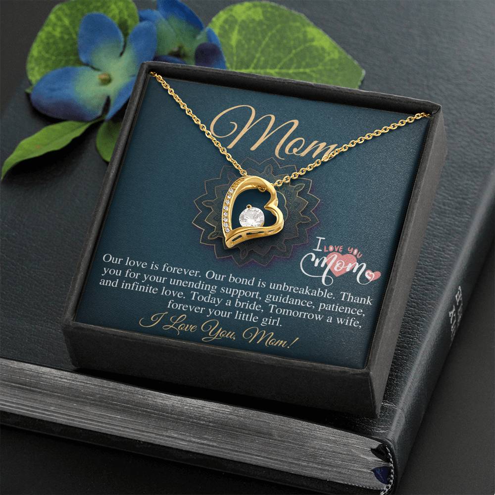 To Mom On My Wedding Day, Mother Of The Bride Gift From Daughter,Mother Of The Bride Necklace From Bride,Bride's Mom Gift,Linked Heart #0785