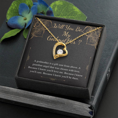 will you be my godmother heart gold heart necklace bulk