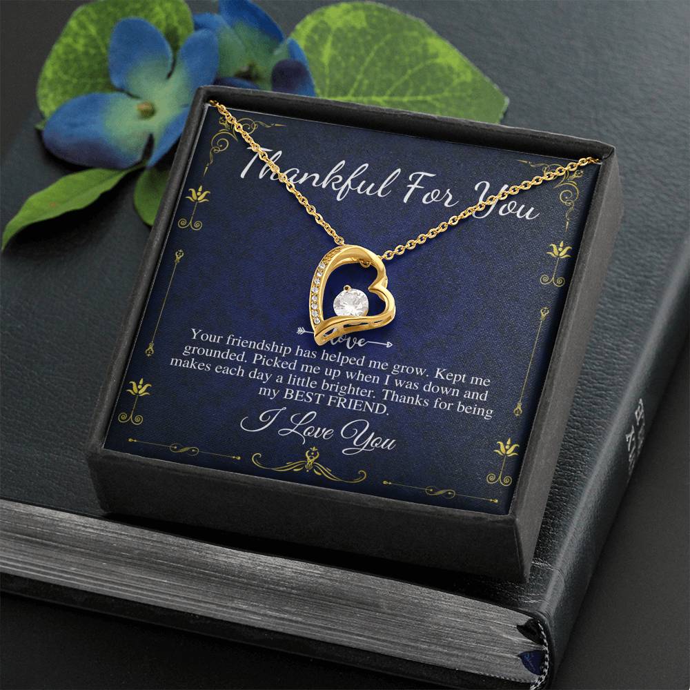 Thank You Gift Necklace, Appreciation Gift, Thank You Gift For Best Friend, Gratitude neckalce, Friend Christmas Gift, Heart Neckalce #0578