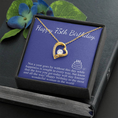 75th Birthday For Her Gift, 75th Birthday Gift For Her, Seventy Fifth Birthday Gift For Women Friend, 75th Birthday Necklace Gift #0666
