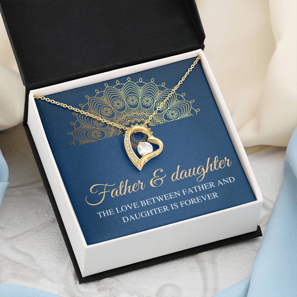 Gift For Daughter from Dad, Daughter Father Necklace, Daughter Gift from Dad, To My Daughter, Daughters Birthday Christmas Gift, Heart #0496