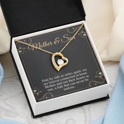 Mother and Son Necklace, Mom Gift From Son, Mother's Day Gift from Son, Birthday Gift, Christmas Gift, Jewelry for Mom, Heart Necklace #0485