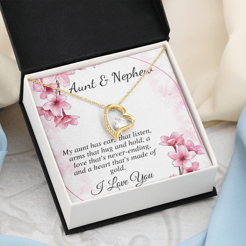Personalized Heart Necklace Gift for Aunt, Aunt & Nephew Gift Necklace, Gift For Aunt From Nephew, Christmas Gift Jewelry, Birthday Gift