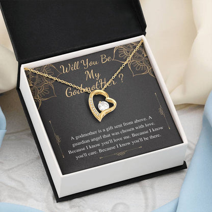 will you be my godmother heart gold heart necklace bulk